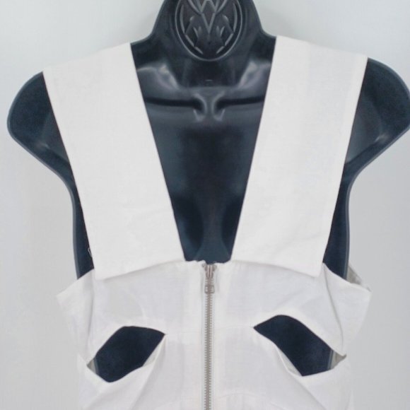 WALTER BAKER Dress Womens M White Jolie Chiffon Cut Out Bridal Bachelorette Flaw - Picture 8 of 16